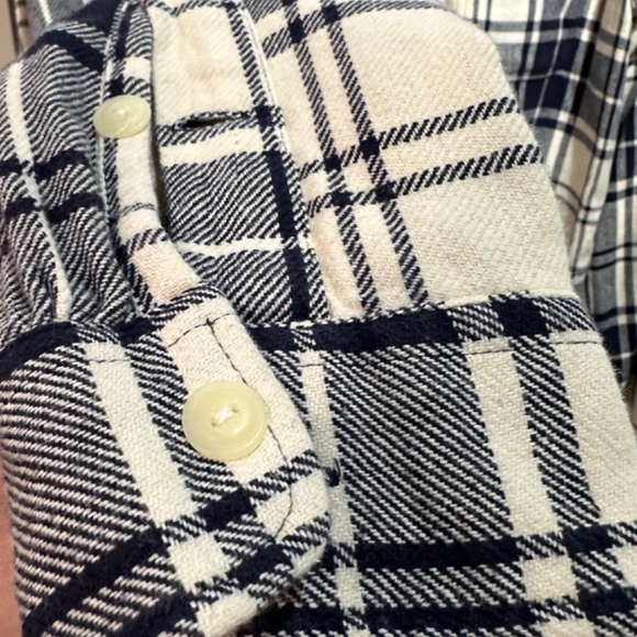 VINTAGE Polo By Ralph Lauren Western Plaid Blue and Cream Button Up Long Sleeve - Picture 4 of 7